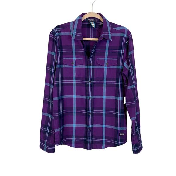 Scotch & Soda Other - Scotch & Soda Holiday Shirt Mens M Plaid Button Up Long Sleeve Cotton Purple NWT